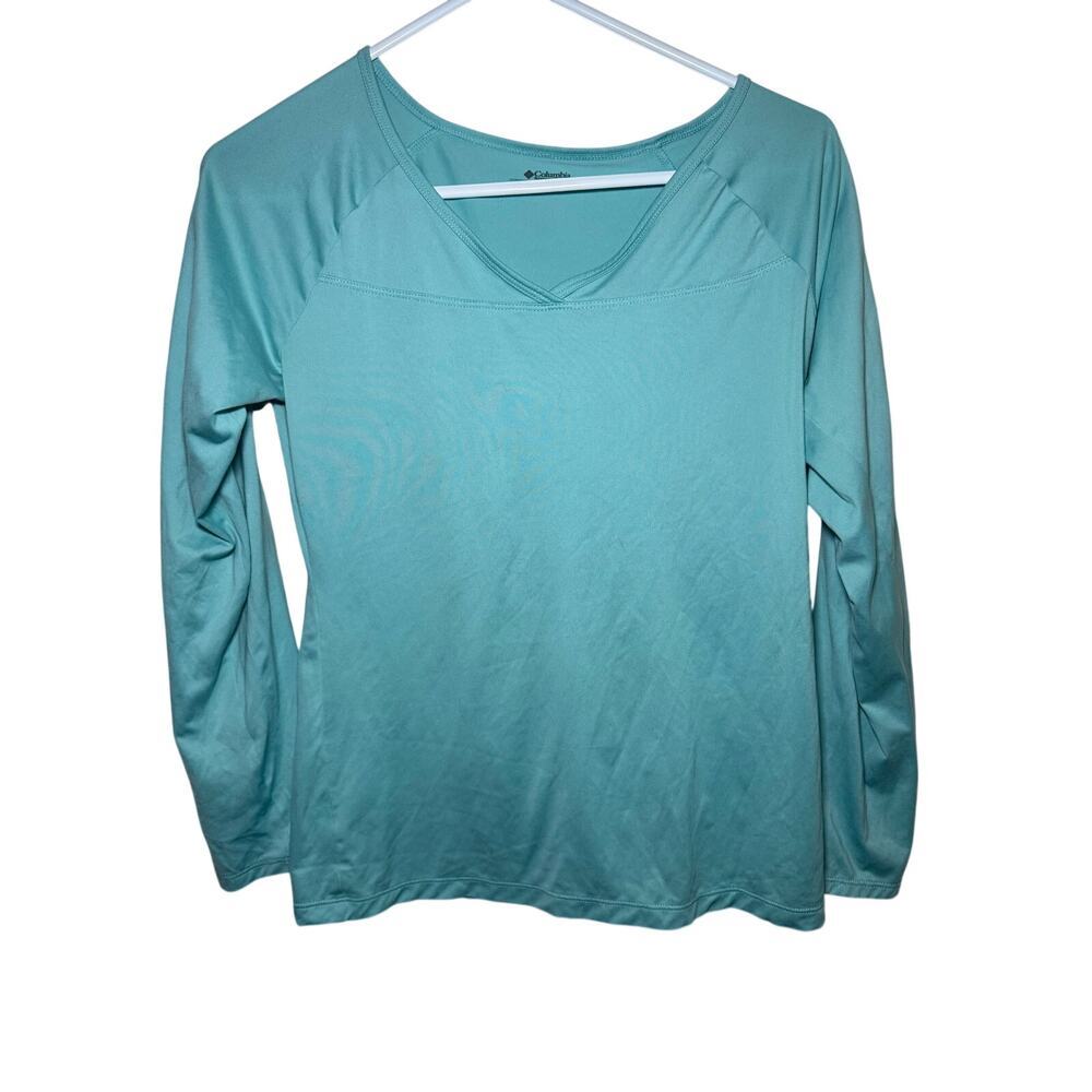 Columbia Women’s Omni-Wick Long Sleeve Active Top Aqua Blue Size M